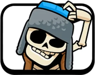 🤔 скелет, видеоигра, мультфильм, Clash Royale, в замешательстве telegram sticker
