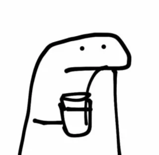 🧃 Florkofcows, monigote de palo, bebiendo, taza whatsapp sticker