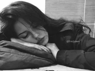 🗞 @Tnnrichwm woman, girl, portrait, black and white, sleep, sleeping telegram sticker