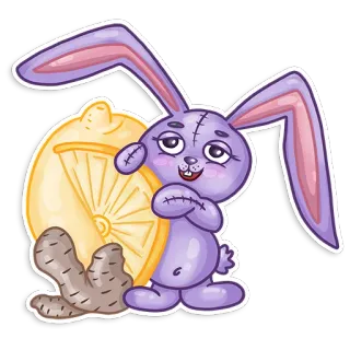 🤒 кролик, лимон, имбирь, мультфильм, милый, животное whatsapp sticker