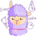 📐 Lạc đà không bướu, Động vật, Dễ thương, Hoạt hình, Màu tím telegram sticker