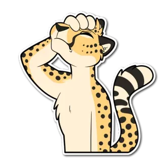 😣 치타, 동물, 털복숭이, 만화 telegram sticker