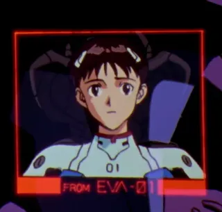 📺 Shinji Ikari Neon Genesis Evangelion FROM EVA-01 Anime, Eva, Robot, Mecha, Pilote telegram sticker