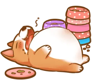 😲 dog, animal, pet, food, tired, sleeping telegram sticker