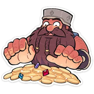 😳 矮人, 黄金, 卡通, 宝石, 宝藏, 幻想, 采矿 telegram sticker