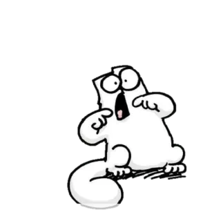 😖 cat, cartoon, white, shocked, surprised, funny whatsapp sticker