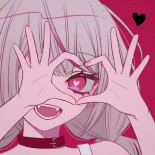 ❤️ Anime, Lindo, Corazón, Amor, Chica, Manga telegram sticker
