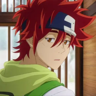 🌶 Anime, Charakter, rote Haare, verschlafen telegram sticker