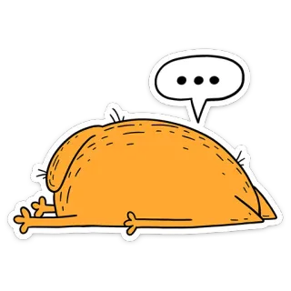 😑 cachorro, desenho animado, preguiçoso, pensando, laranja, balão de fala telegram sticker