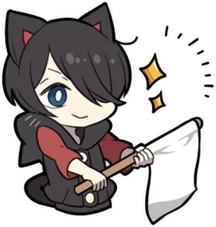 🏳 Anime, Katze, Weiße Flagge, Aufgeben, Süß, Kawaii whatsapp sticker