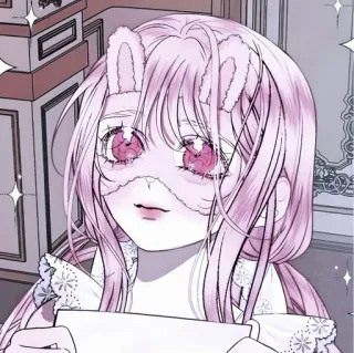 💭 Аниме, Мультфильм, Розовый, Кроличьи уши, Женский, Портрет, Милый, Персонаж telegram sticker
