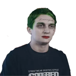👹 Joker Damaged joker, villain, tattoo, damaged, makeup telegram sticker
