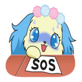 🆘 SOS Anime, Hund, Notlage, Cartoon, Hilfe whatsapp sticker