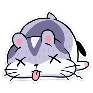 😵 햄스터, 죽음, 만화, 동물, 귀여운, 스티커 telegram sticker