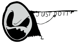 👉 JUST DO IT!! nike, slogan, motywacja, tekst, kreskówka telegram sticker