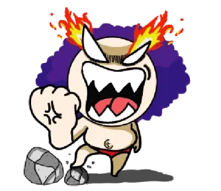 🏴 愤怒, 生气, 火焰, 卡通, 暴力, 攻击性 telegram sticker