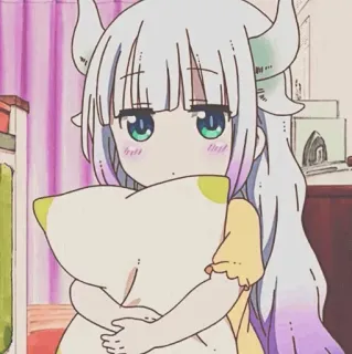 🖤 Kanna Kamui Miss Kobayashi's Dragon Maid Anime, Dragon, Mignon, Kawaii, Kanna, Kanna Kamui telegram sticker