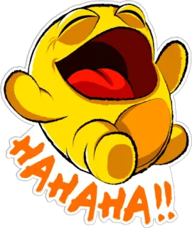 😆 HAHAHA!! ridere, emoticon, felice, gioioso, divertente telegram sticker