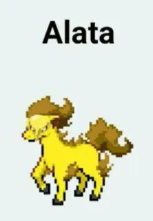 🆘 Alata pokemon, alata, kuning, kuda, seni piksel, makhluk fantasi, video game, seni digital telegram sticker