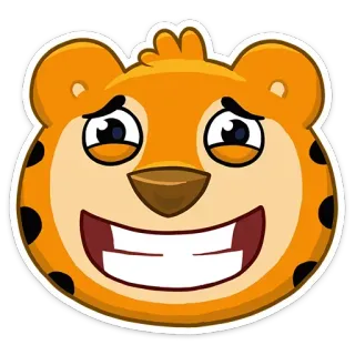 😀 tigre, dessin animé, emoji, joyeux, animal, mignon, illustration, autocollant telegram sticker