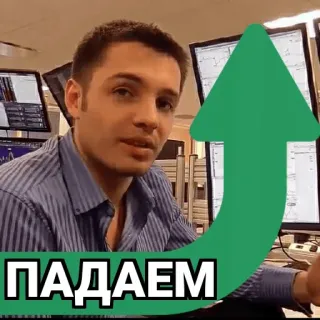 😄 ПАДАЕМ borsa, finanza, trading, investimenti, russo telegram sticker