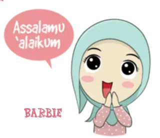 👋 Assalamu'alaikum Хиджаб, Мусульманин, Приветствие, Ислам, Девушка, Мультфильм, Милый telegram sticker