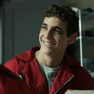 😀 Denver Money Heist Casa de Papel, Denver, personnage, combinaison rouge, sourire telegram sticker