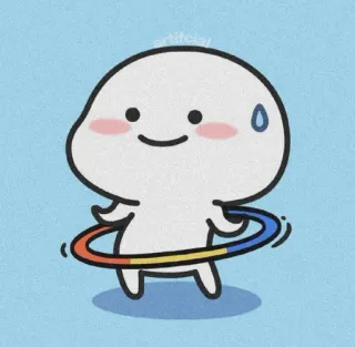 ⛅ artificial cartoon, cute, character, hula hoop, kawaii, art, digital art telegram sticker