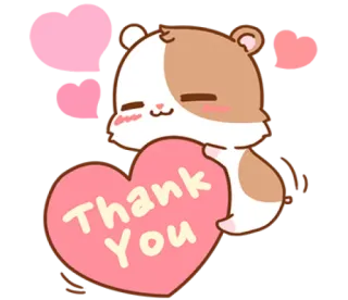 😊 Thank You danke, hamster, herz, süß, cartoon, tier telegram sticker