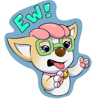 👎 EW! dog, cute, sticker, animal, cartoon, ew, expression telegram sticker