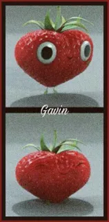 🍓 Gavin truskawka, słodkie, śmieszne, kreskówka whatsapp sticker