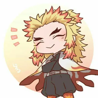 🔥 Rengoku Kyoujurou Demon Slayer アニメ, 鬼滅の刃, 煉獄, 杏寿郎, ちびキャラ, キャラクター, 漫画 telegram sticker