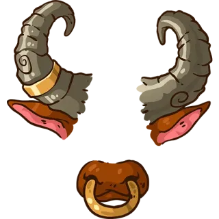 🐮 bull, horns, animal, cattle, farm, sticker, cartoon telegram sticker