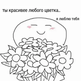 😏 ты красивее любого цветка..
я люблю тебя Liebe, Blume, Süß, Romantisch, Zuneigung, Kompliment, Cartoon telegram sticker