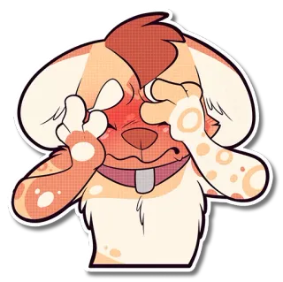 😖 狗, 卡通, 哭, 伤心, 难过, 动物, 插画, 可爱 telegram sticker