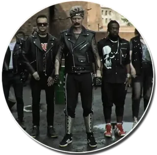 🕺 Zespół rockowy, Grupa muzyczna, Skórzane kurtki, Styl lat 80., Zespół, Muzycy, Koncert telegram sticker