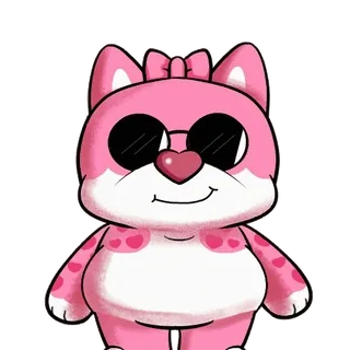💎 kucing, merah muda, kacamata hitam, lucu, binatang, kartun whatsapp sticker
