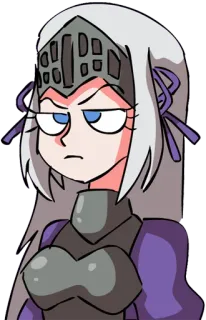 😠 Dibujo animado, Armadura, Mujer, Caballero, Personaje, Ilustración telegram sticker