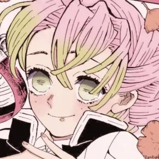 ❤️ Mitsuri Kanroji Demon Slayer Anime, Demon Slayer, Mitsuri Kanroji, Pilar Cinta, Manga, Lucu telegram sticker