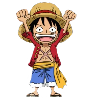 😄 Monkey D. Luffy One Piece anime, manga, one piece, luffy, straw hat, pirate, cartoon telegram sticker