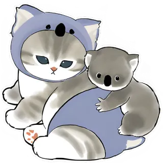 🤗 고양이, 코알라, 동물, 귀여운, 스티커, 만화 telegram sticker