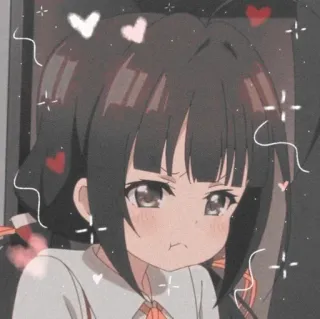 💗 Anime, Chica, Dibujos animados, Lindo, Corazones telegram sticker