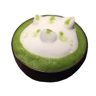 🐱 Matcha, Latte art, Gatto, Carino, Caffè telegram sticker