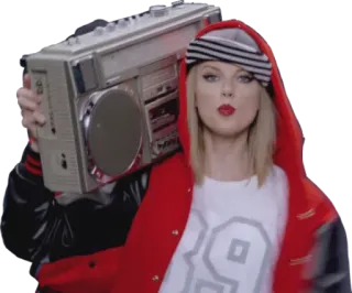 📻 Taylor Swift musique, pop, chanteur, boombox, style telegram sticker