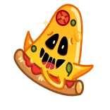😃 pizza, kartun, makanan, potongan, lucu, karakter telegram sticker