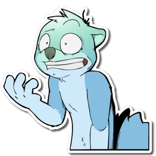 😨 dibujo animado, animal, pegatina, ilustración whatsapp sticker