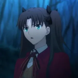 😧 Rin Tohsaka Fate/stay night Anime, Ragazza, Personaggio, Tohsaka Rin, Fate/stay night, Personaggio anime telegram sticker