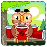 ☕️ eule, kaffee, cartoon, lustig, aufkleber telegram sticker