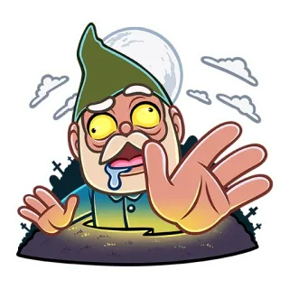 🤪 zumbi, gnomo, horror, halloween, morto-vivo, monstro, arrepiante telegram sticker