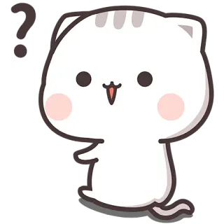🤔 mèo, dễ thương, câu hỏi, bối rối, động vật, hoạt hình telegram sticker